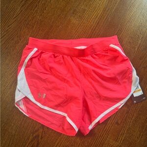 Under Armour Women's Pink and White Athletic Shorts